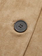 Suede-Style Jacket Featuring Buttoned Lapel