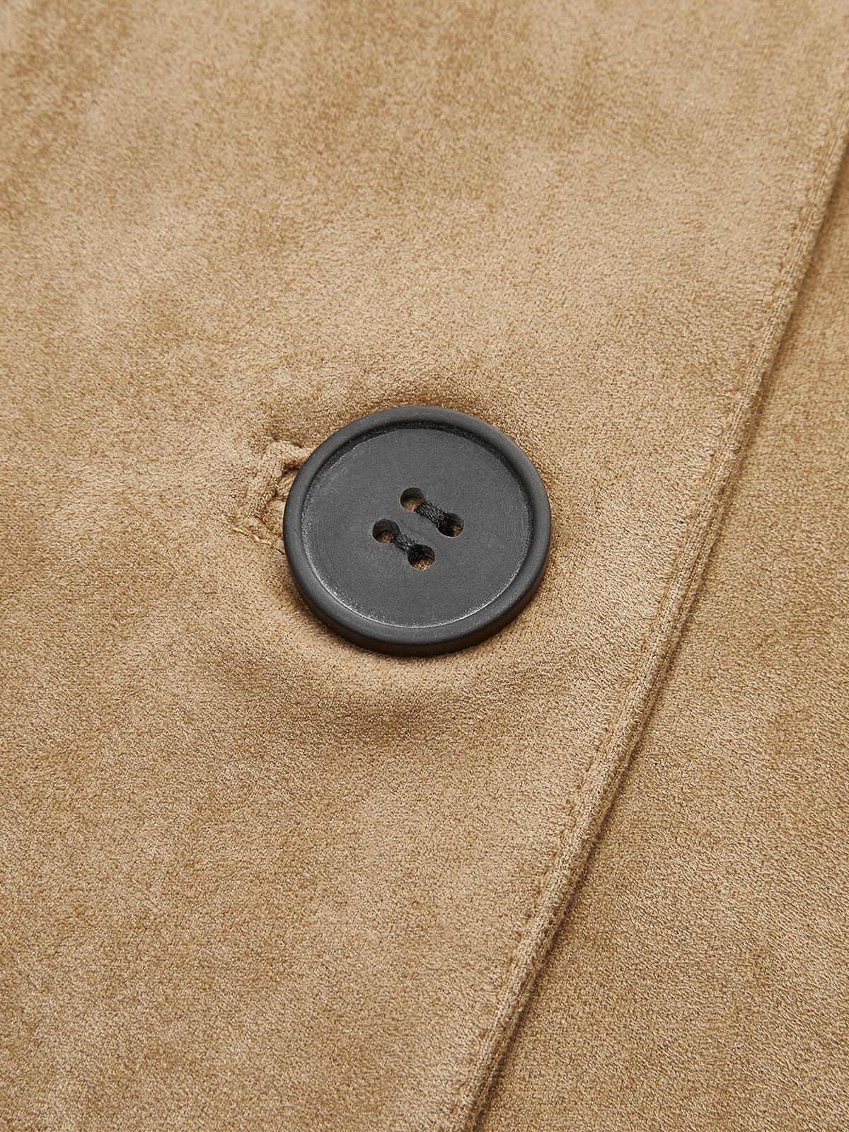 Suede-Style Jacket Featuring Buttoned Lapel