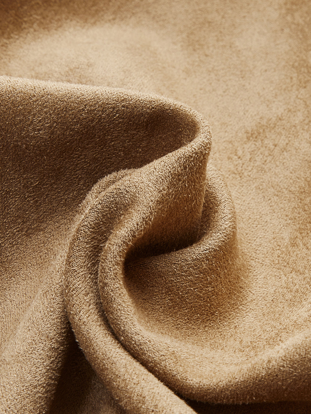 Suede-Style Jacket Featuring Buttoned Lapel