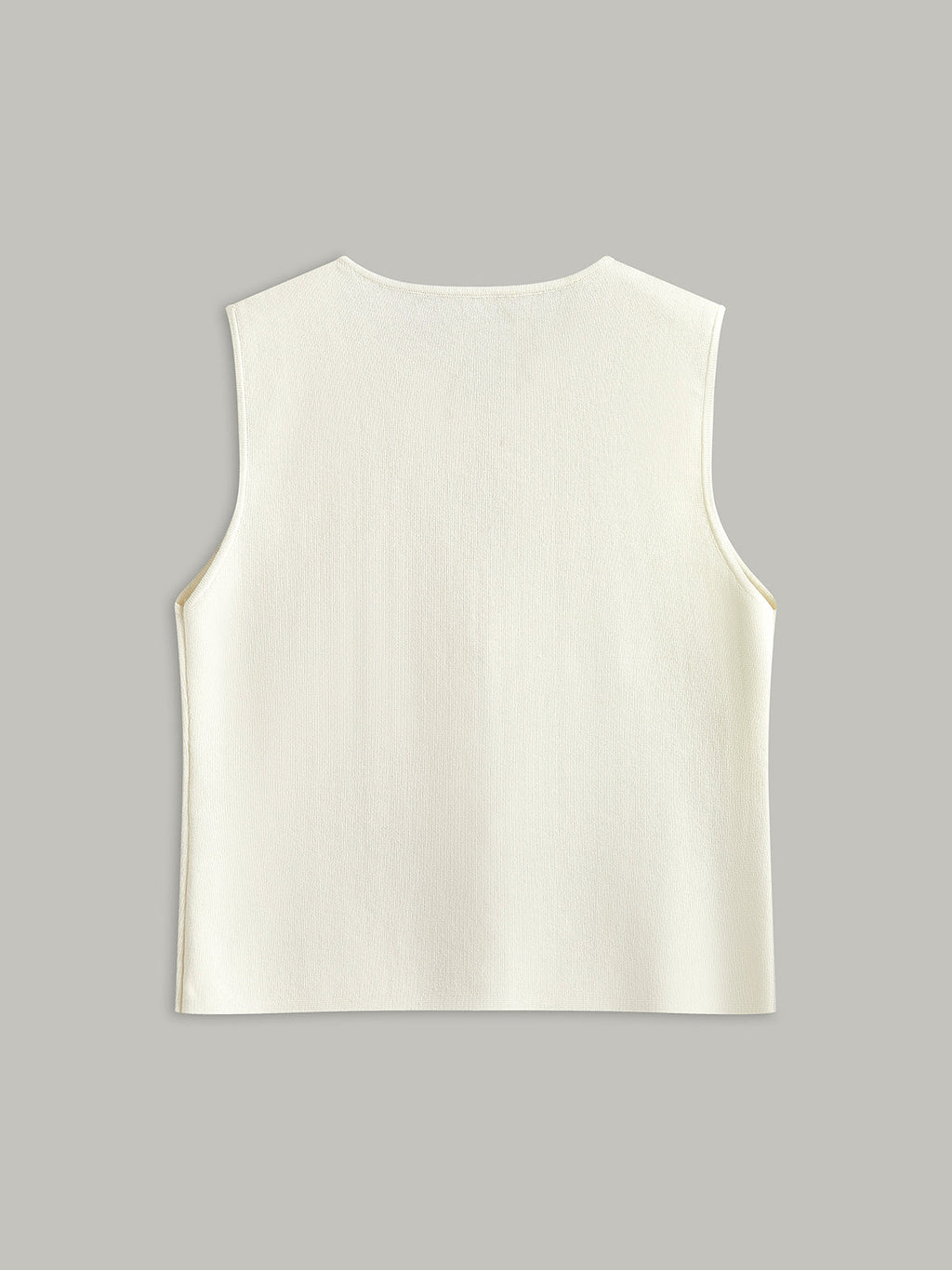 Shell Button Accented Sleeveless Top