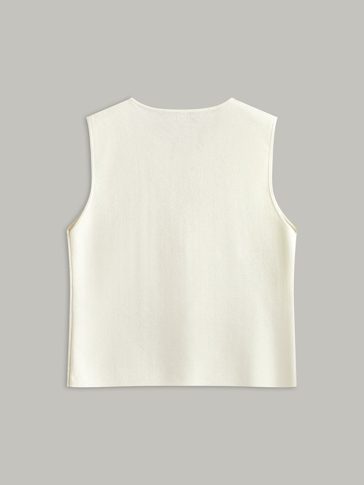 Shell Button Accented Sleeveless Top