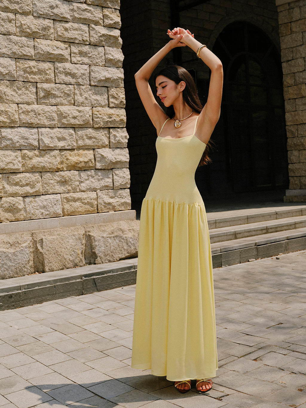 A LA FINE FLEUR Cami Sweater Dress with pleated hem detail in a fitted style.