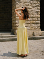 LA FINE FLEUR Cami Sweater Dress featuring pleated hem detail and delicate cami straps.
