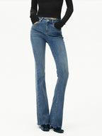 Elevated Waistline Bootcut Denim Pants for Women
