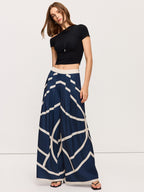 Elevated Wide-Leg Trousers with Stripe Design
