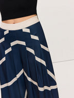 Elevated Wide-Leg Trousers with Stripe Design
