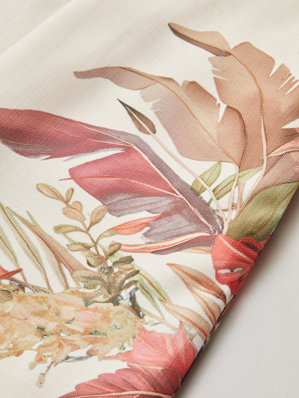Mid-Waist Shorts with Tropical Belt Design