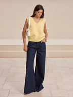 V-Neck Wool-Blend Knitted Sleeveless Sweater Vest