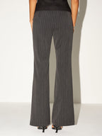 Casual Low-Rise Trousers with Pinstripe Detail