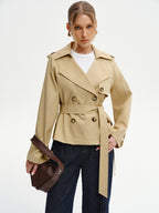 Double-Breasted Trench Coat with Belt