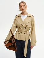 Double-Breasted Trench Coat with Belt