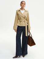 Double-Breasted Trench Coat with Belt