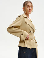 Double-Breasted Trench Coat with Belt
