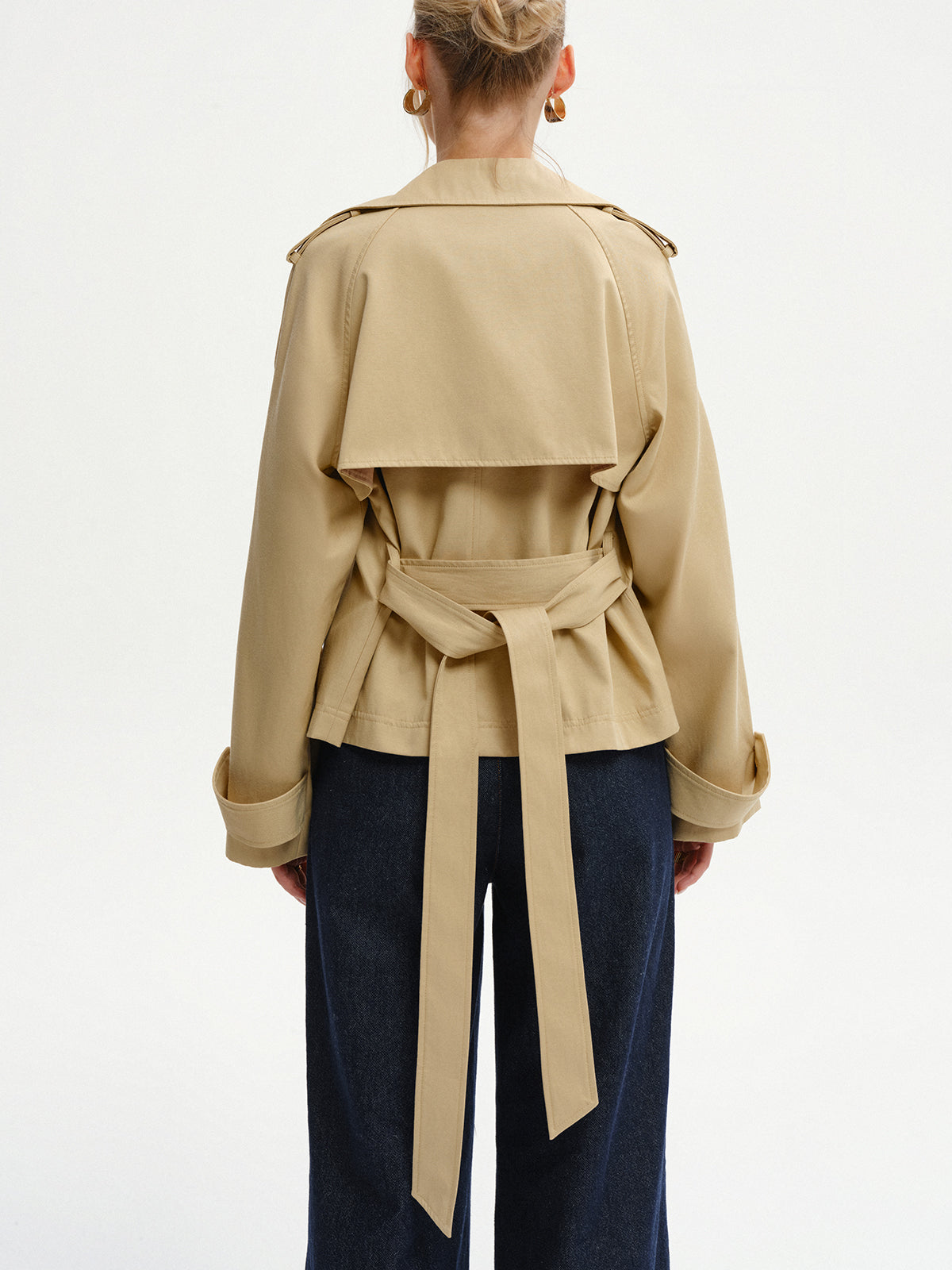 Double-Breasted Trench Coat with Belt