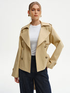 Double-Breasted Trench Coat with Belt
