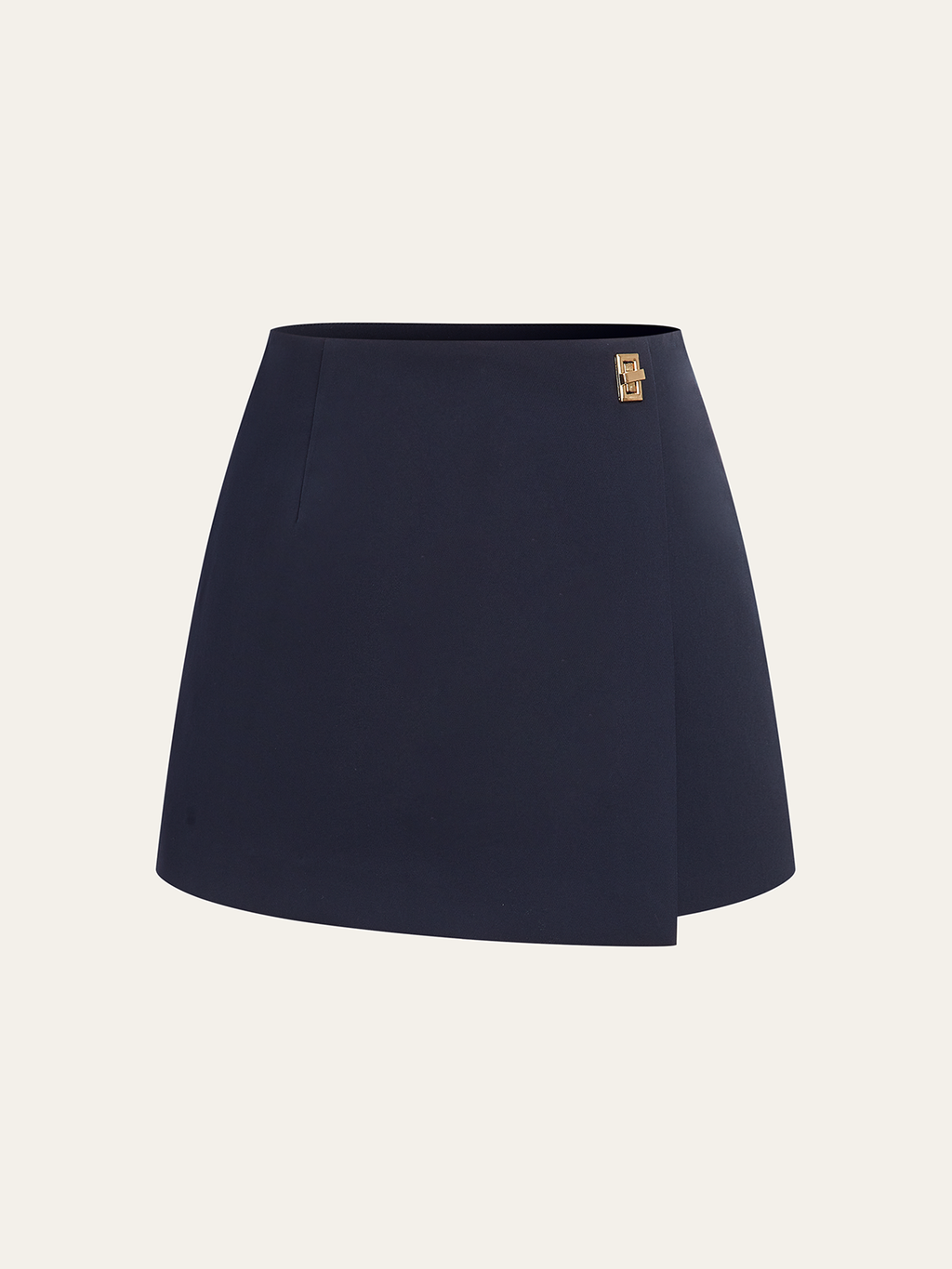 Metallic Accent Asymmetrical Skort with Unique Detail