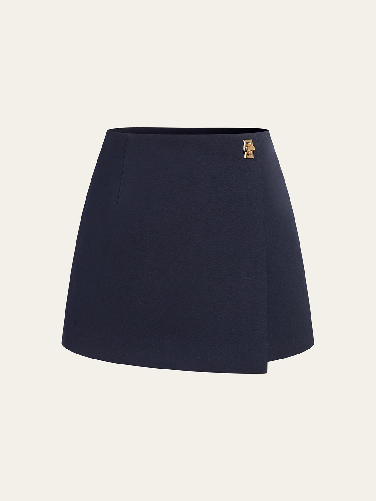 Metallic Accent Asymmetrical Skort with Unique Detail