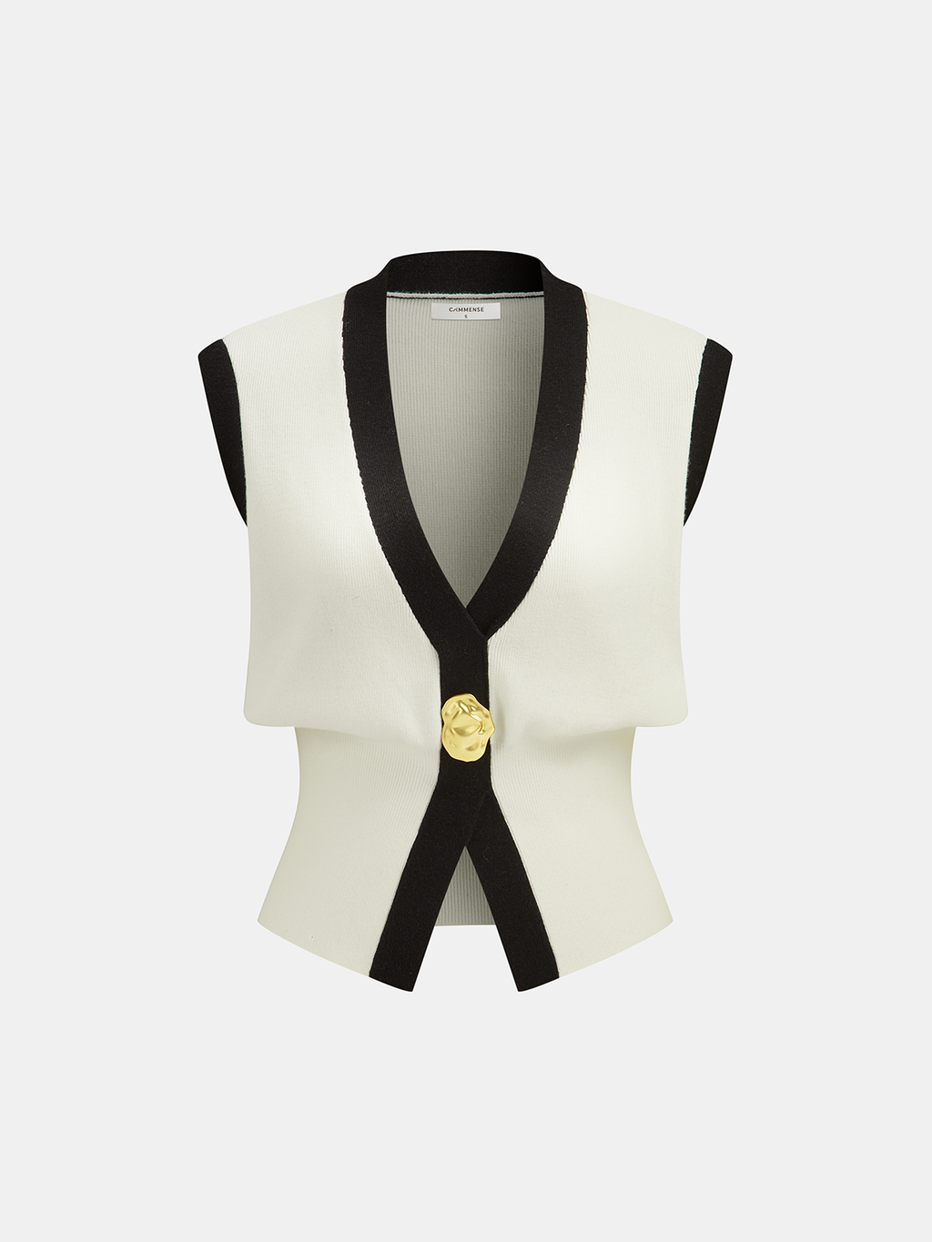 Contrast Trim Sweater Vest with Coordinated Midi Skirt