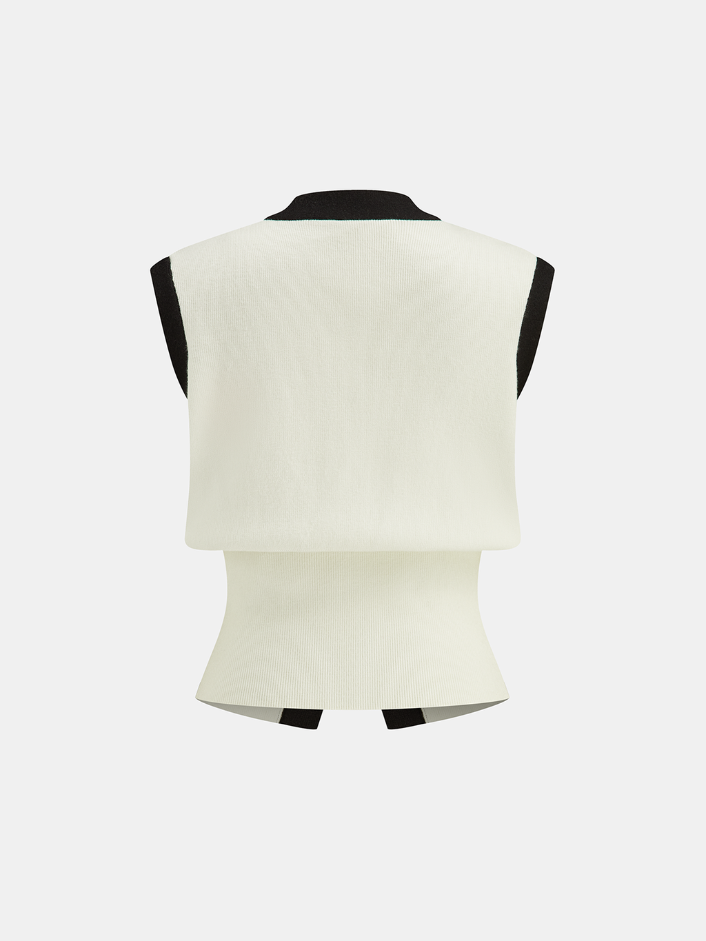 Contrast Trim Sweater Vest with Coordinated Midi Skirt