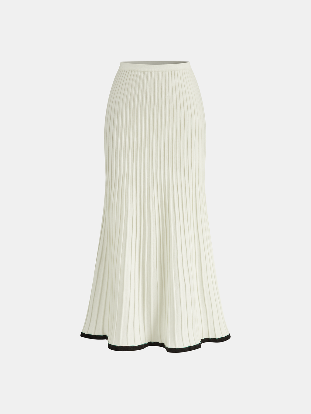 Contrast Trim Sweater Vest with Coordinated Midi Skirt