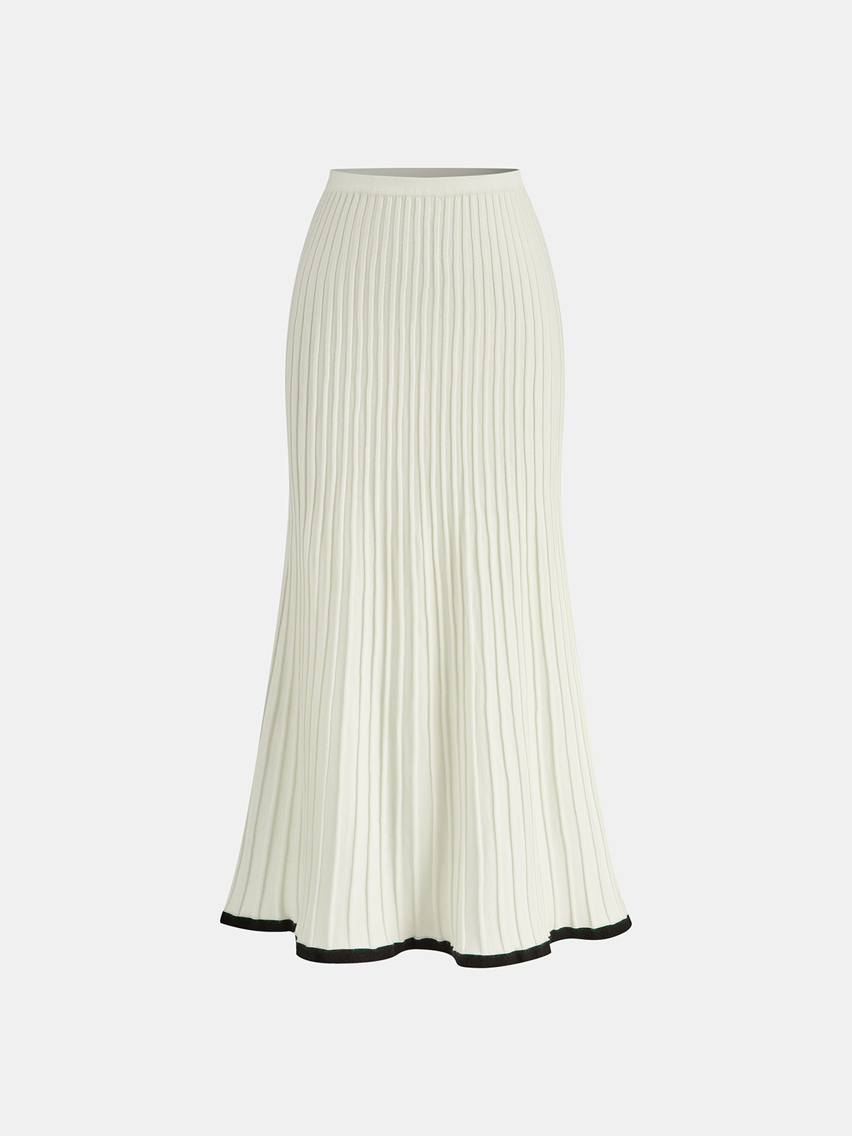 Contrast Trim Sweater Vest with Coordinated Midi Skirt
