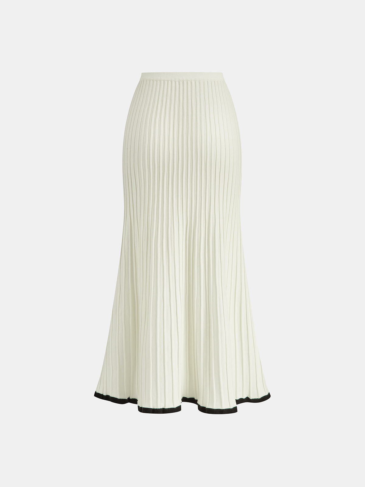 Contrast Trim Sweater Vest with Coordinated Midi Skirt