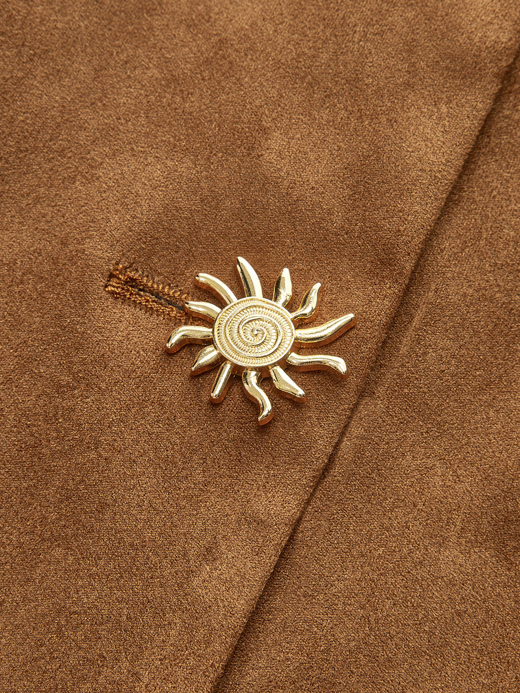 Suede-Effect Jacket with Fitted Metal Buttons