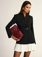 A Contrast Pleated Tailored Blazer Dress with Hem Detail by LA FINE FLEUR.