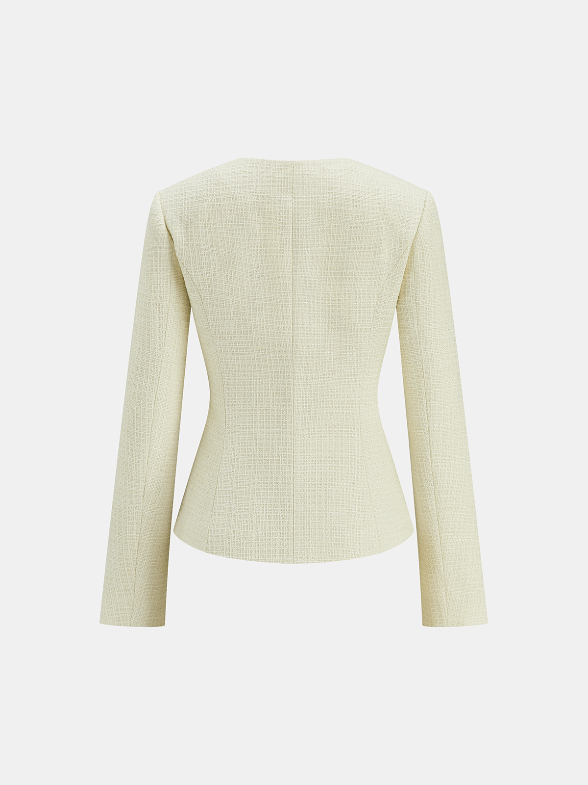 Tweed Blazer Enhanced with Shiny Metallic Buttons