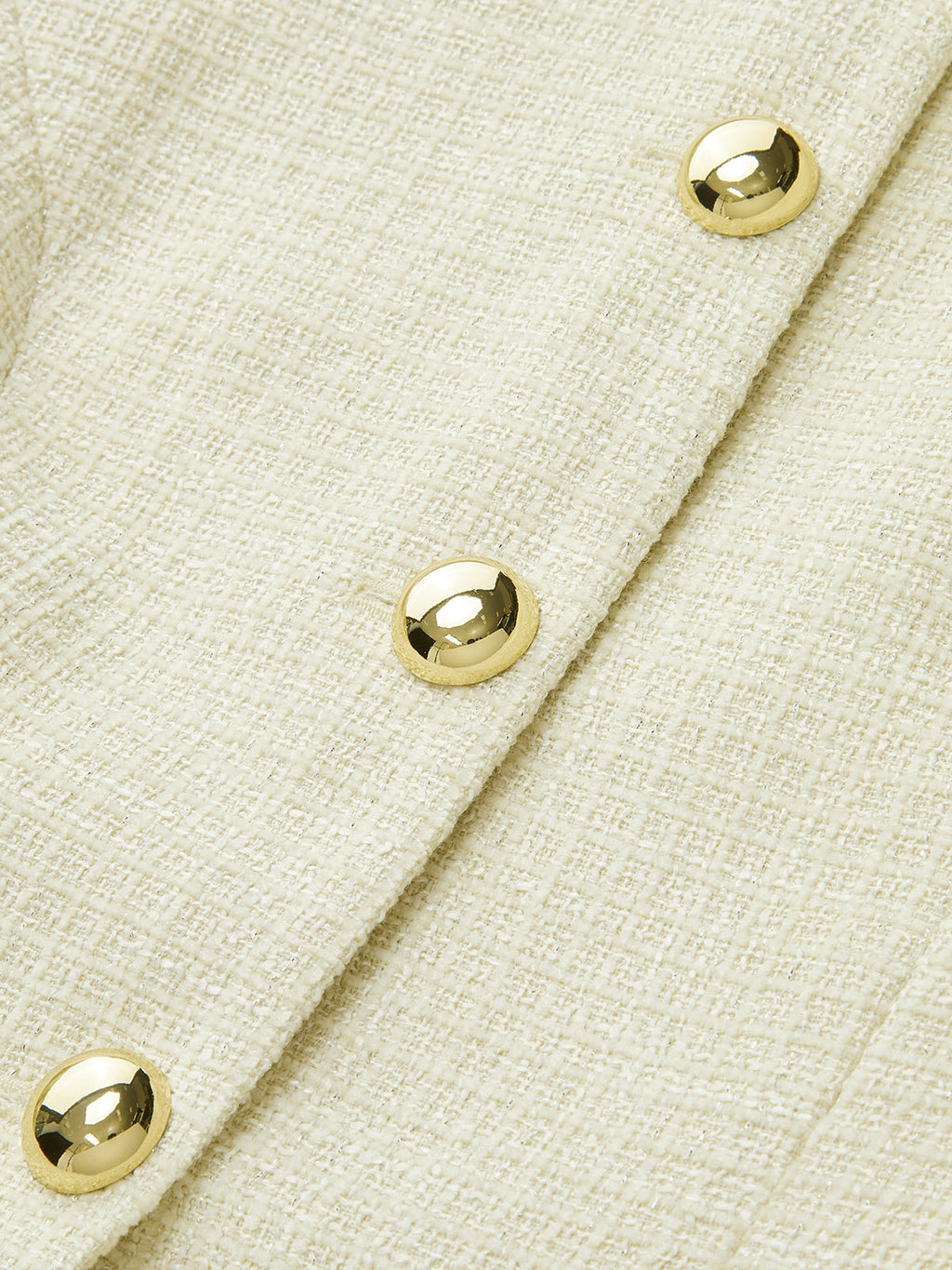 Tweed Blazer Enhanced with Shiny Metallic Buttons