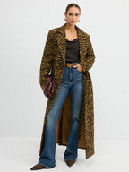 Large Tiger Pattern Tweed Coat