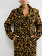 Large Tiger Pattern Tweed Coat