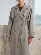 Belted Cotton Oversize Trench Coat
