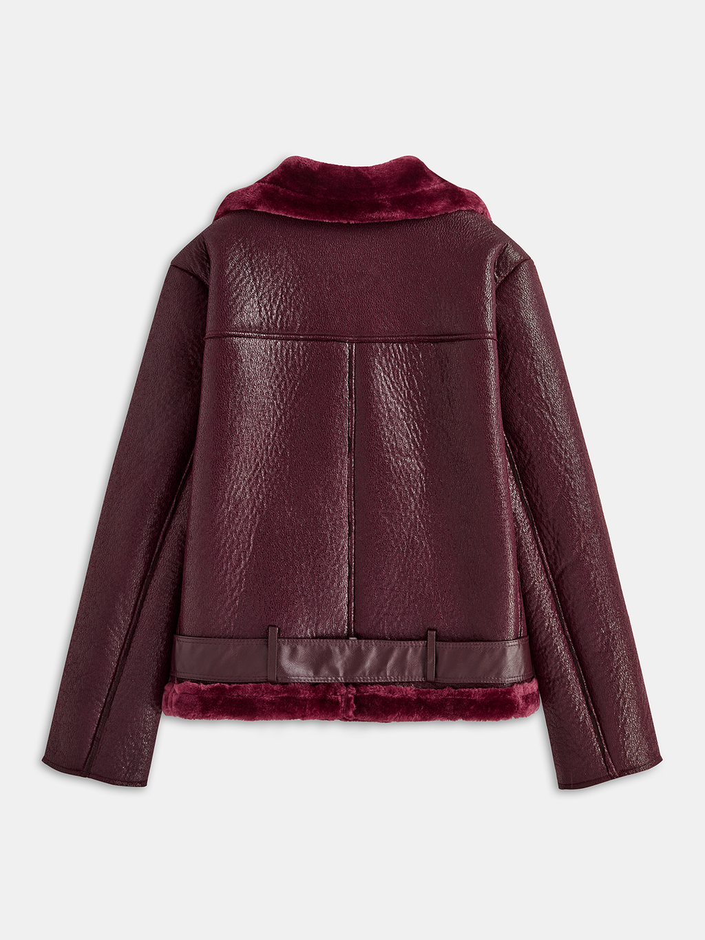 Adjustable Belted Fleece Jacket with Plush Zipper Detail