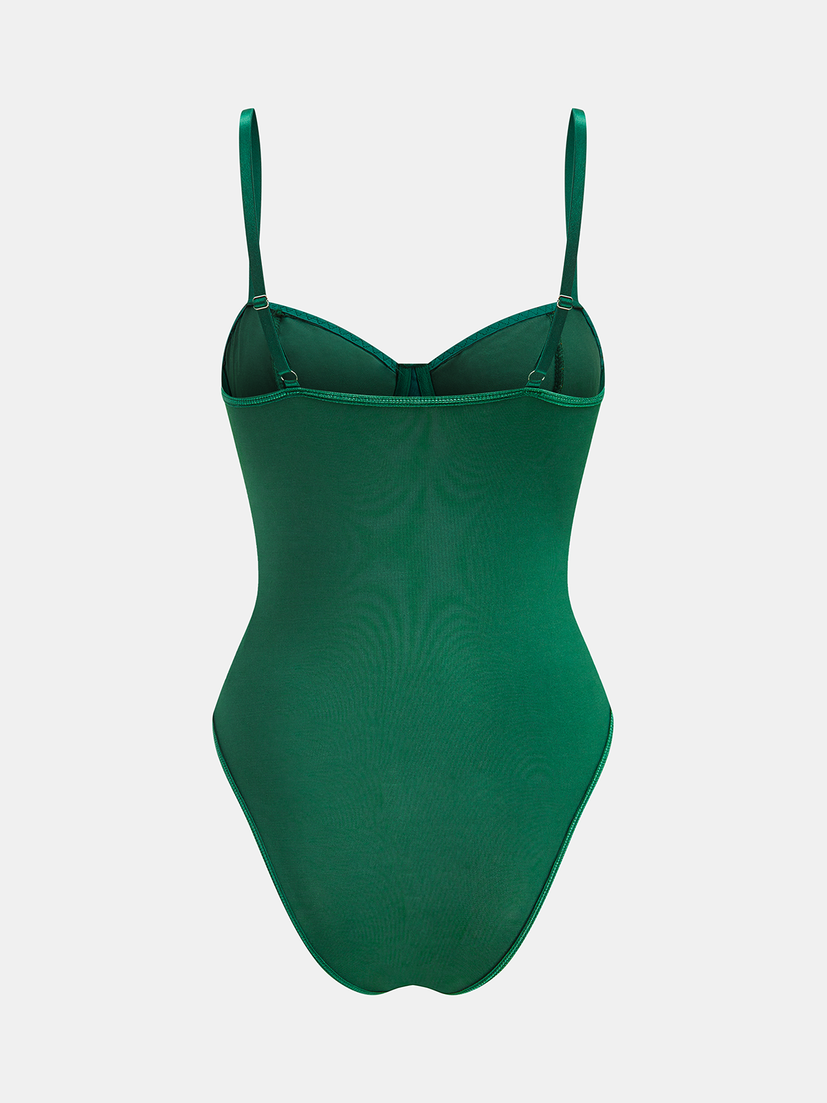 Floral embroidered lace bustier corset bodysuit with fitted silhouette and thin adjustable straps.