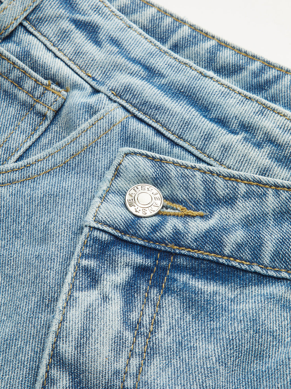High-Waist Asymmetric Jeans with Curved Legs