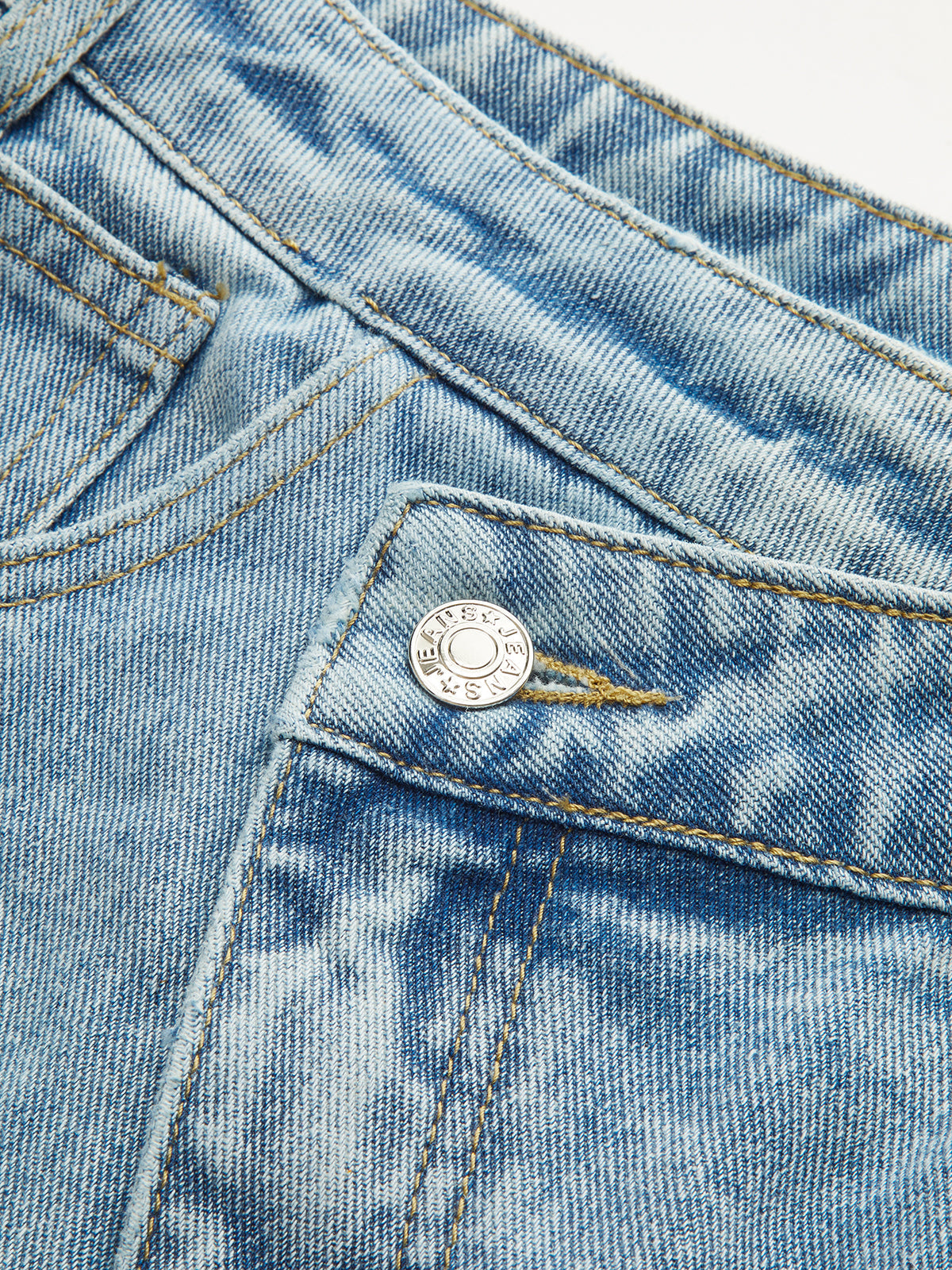 High-Waist Asymmetric Jeans with Curved Legs