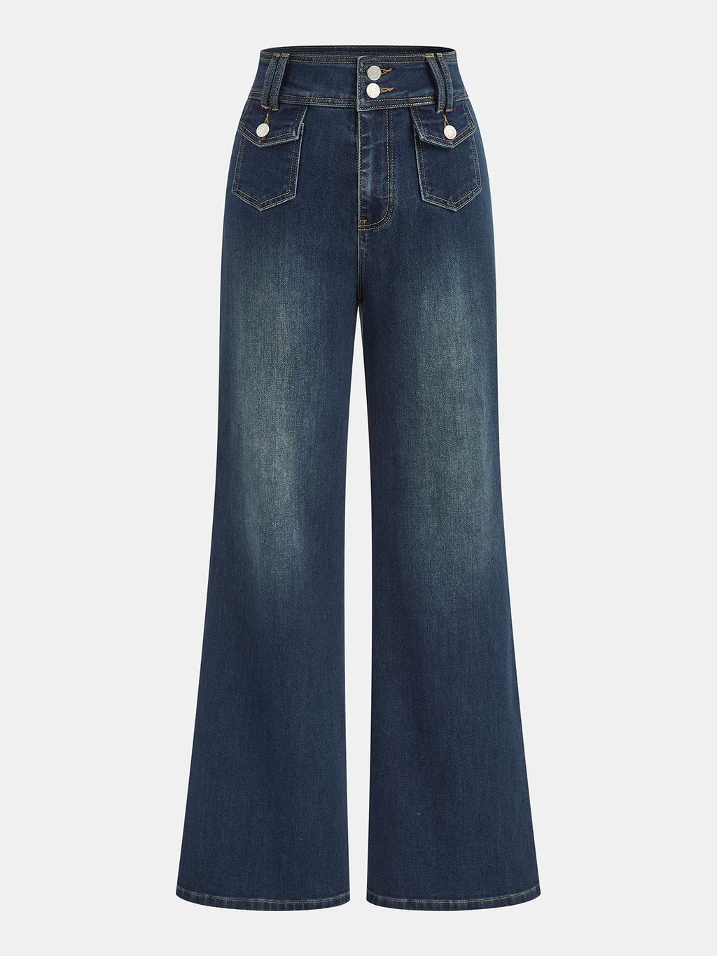Vintage-Inspired High-Waist Flared Bell Bottom Jeans