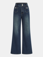 Vintage-Inspired High-Waist Flared Bell Bottom Jeans