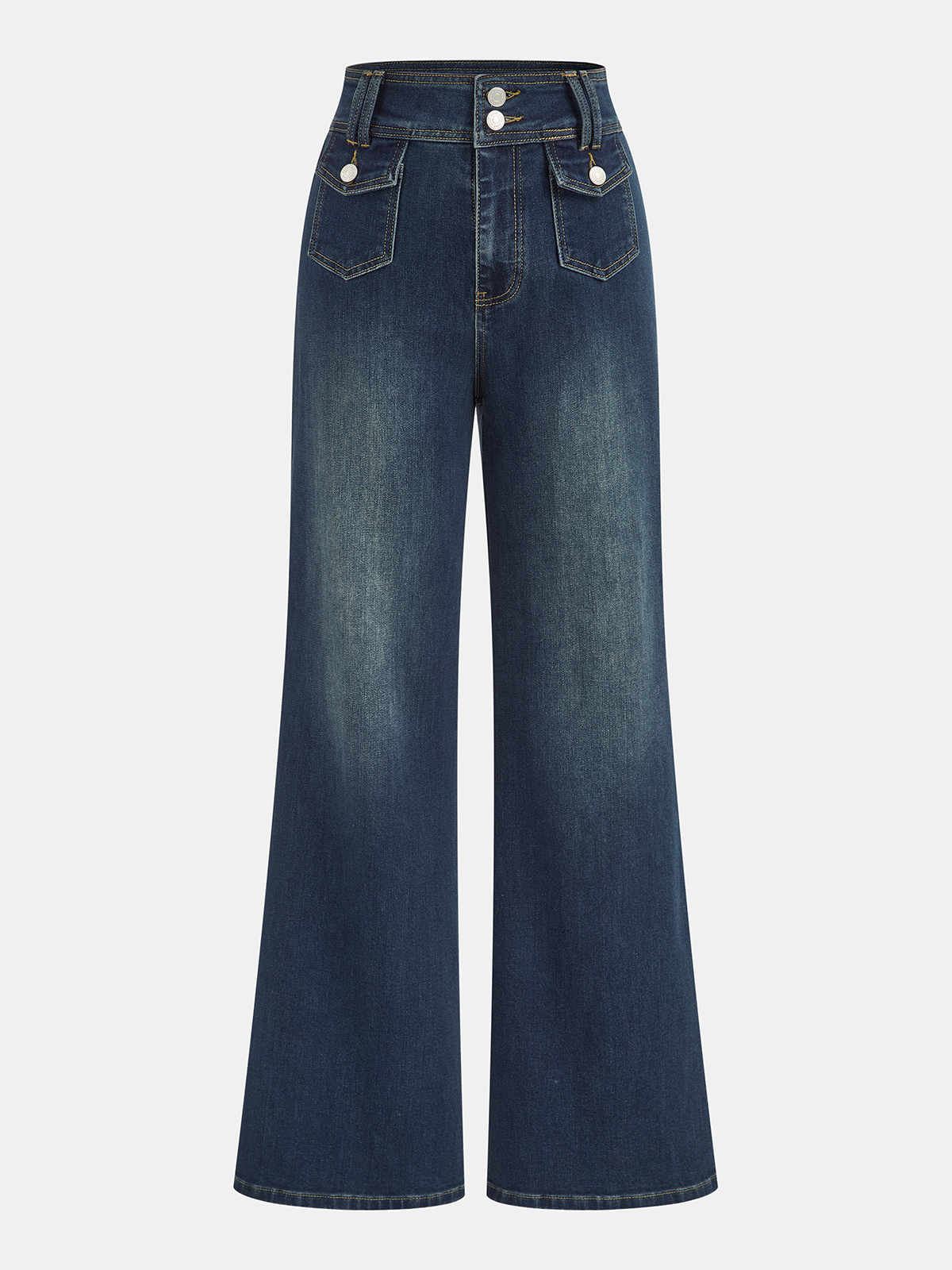 Vintage-Inspired High-Waist Flared Bell Bottom Jeans