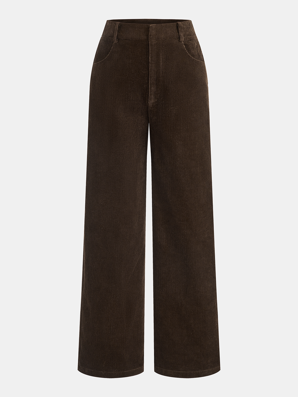 Mid-Waist Corduroy Trousers with a Straight Fit