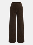 Mid-Waist Corduroy Trousers with a Straight Fit