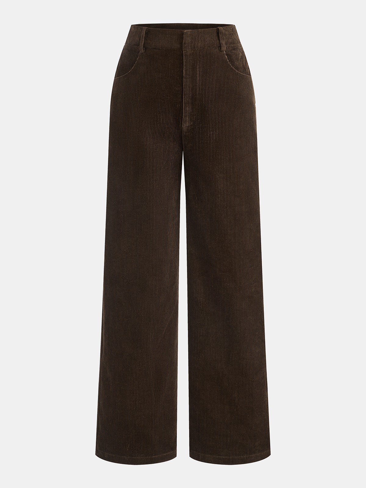Mid-Waist Corduroy Trousers with a Straight Fit
