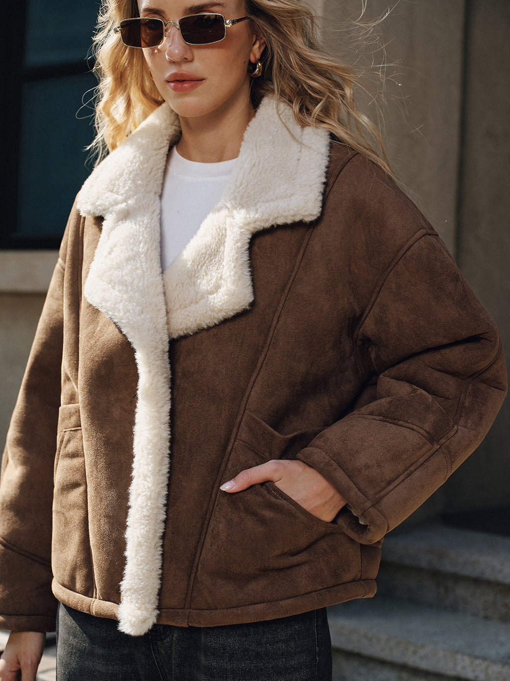 Stylish Lapel Coat with Cozy Fleece Lining