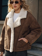 Stylish Lapel Coat with Cozy Fleece Lining