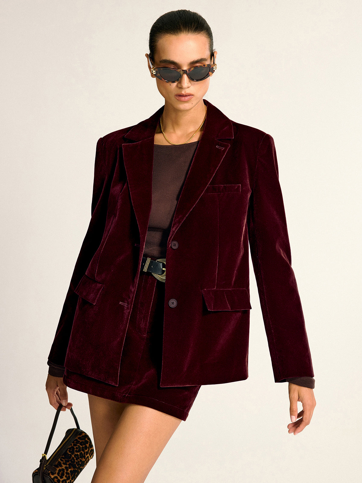 Elegant velvet shawl collar blazer from LA FINE FLEUR, tailored for formal or evening wear.