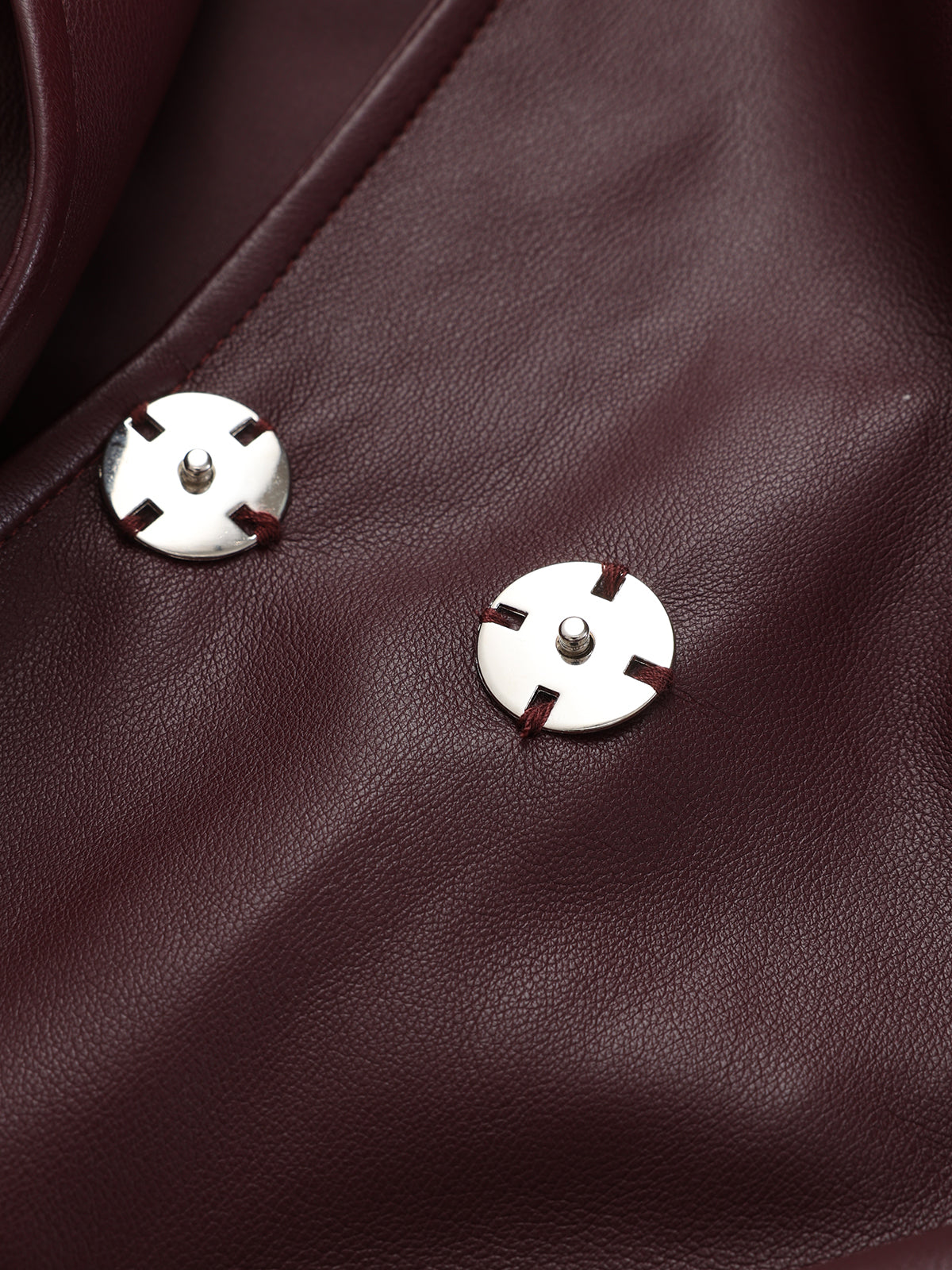 Faux Leather Jacket with Belt and Lapel Design