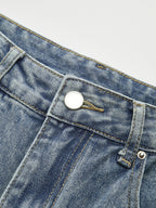 Elevated High-Waist Denim with Spacious Wide-Leg Design