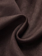Soft, dark brown suede jacket with shawl collar and belted waist, smooth textured fabric.