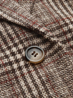 Belted Plaid Tweed Jacket with Stylish Detailing